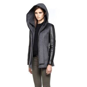 Mackage Edith with Leather Sleeves Coat Black Size XS